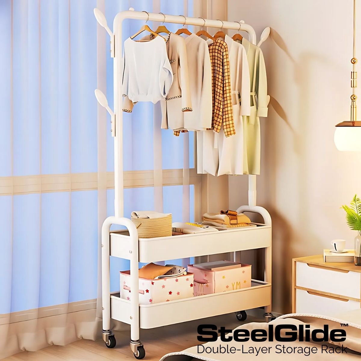 SteelGlide™ Double-Layer Storage Rack