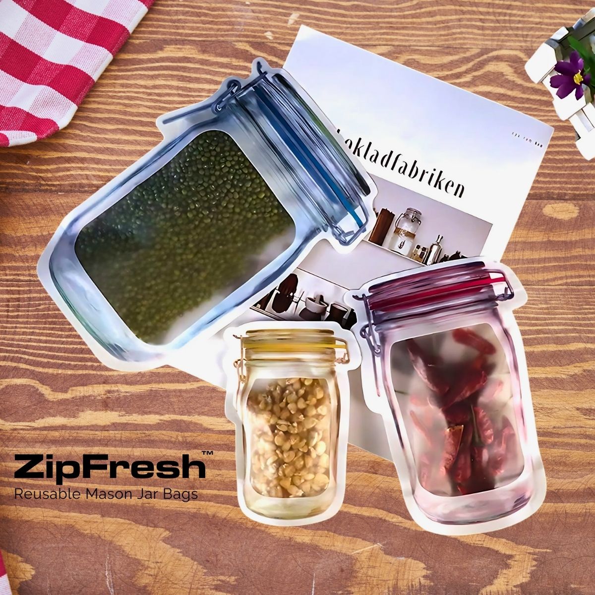 ZipFresh™ Reusable Mason Jar Bags