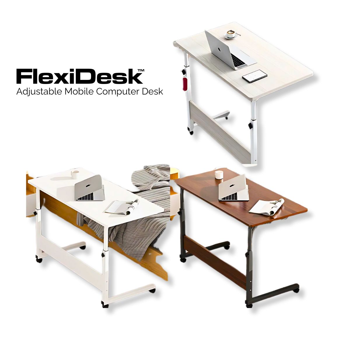 FlexiDesk™ Adjustable Mobile Computer Desk
