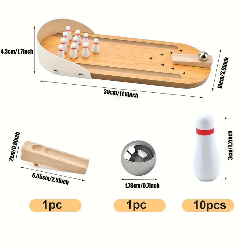 FunStrike™ Mini Wooden Bowling Toy