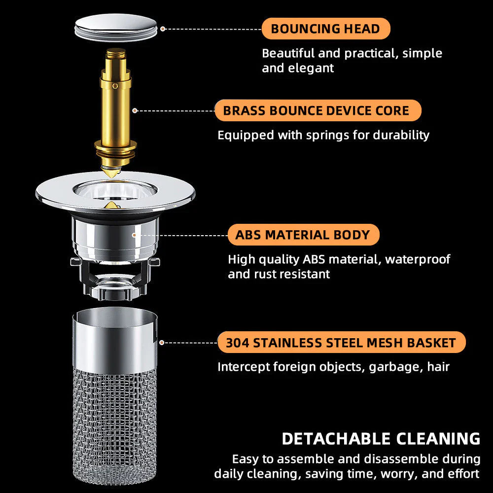 DrainMaster™ Pop-Up Sink Strainer