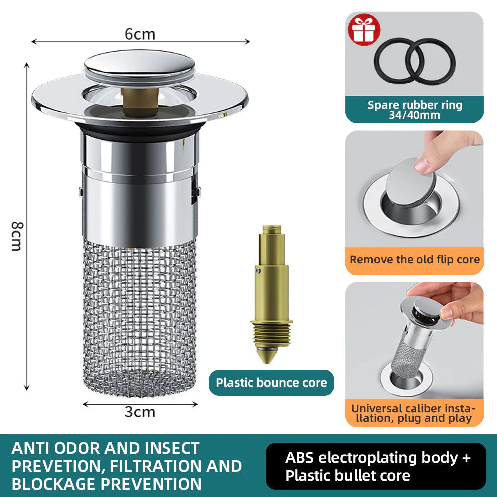 DrainMaster™ Pop-Up Sink Strainer