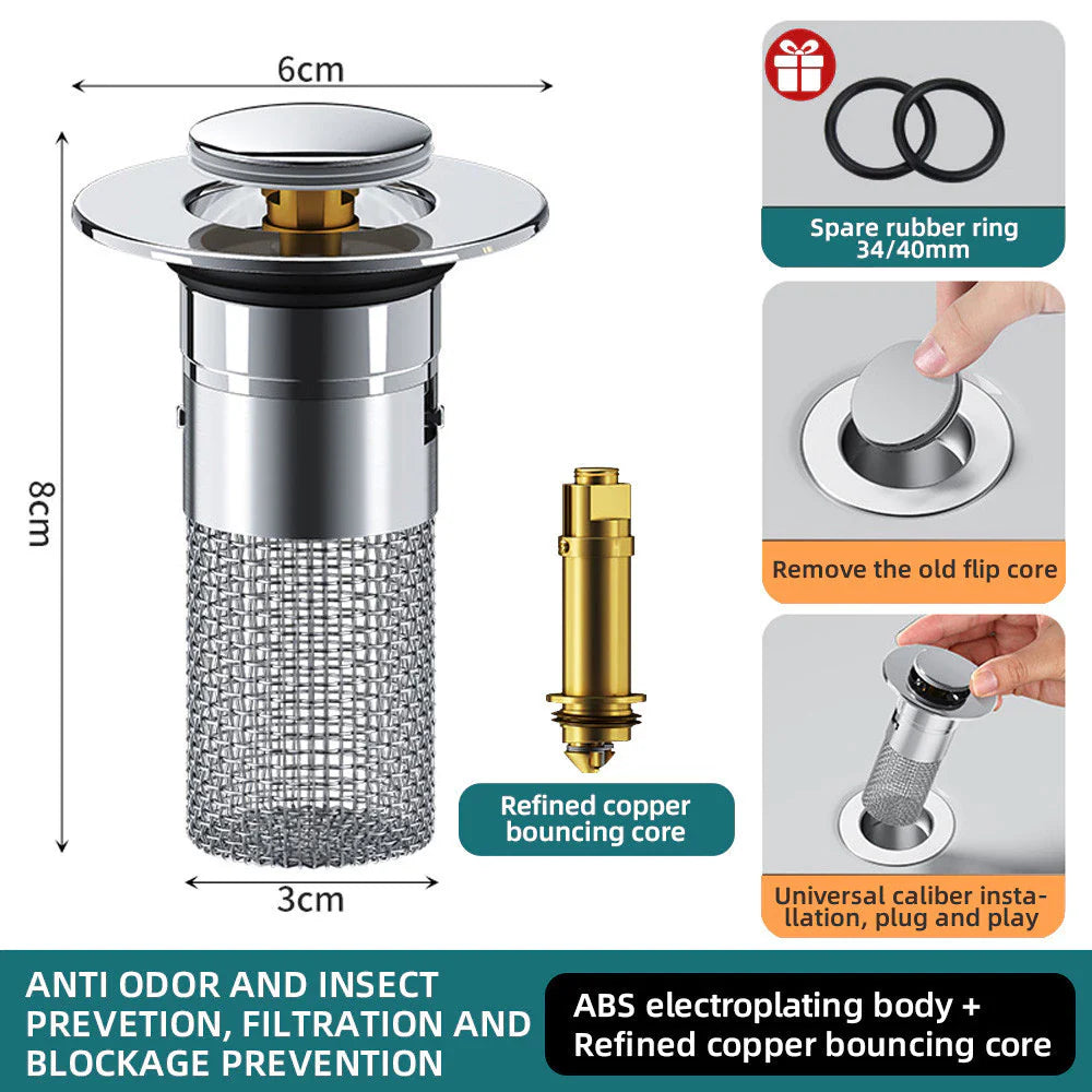 DrainMaster™ Pop-Up Sink Strainer