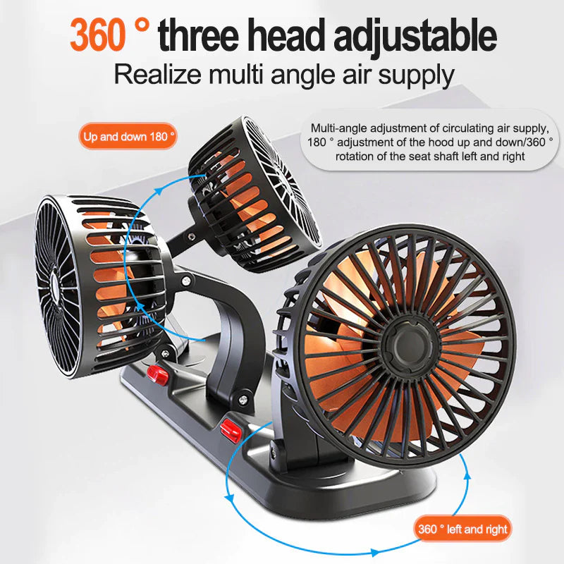 ChillDrive™ Three-Head Automotive Fan