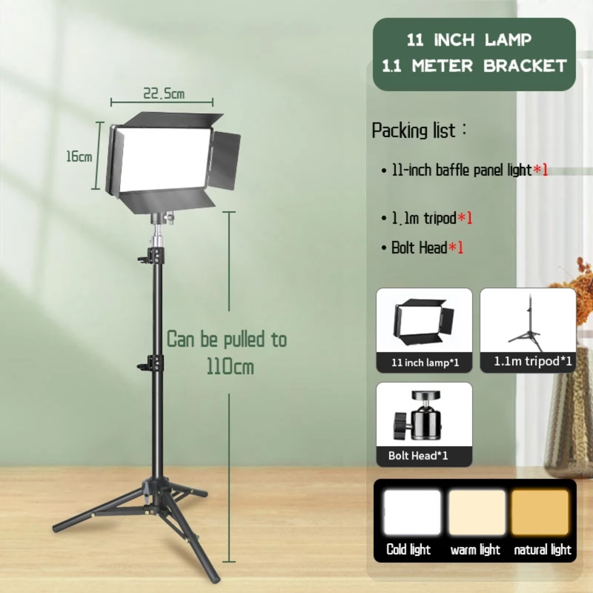 BrightContent™ LED Fill Light Tripod