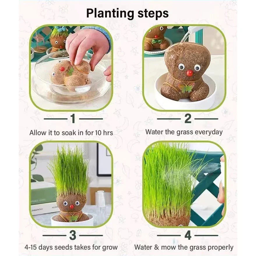 GrowMates™ Grass Head Doll