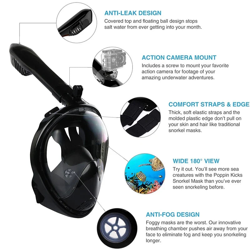DiveEase™ Full-Face Snorkel Mask